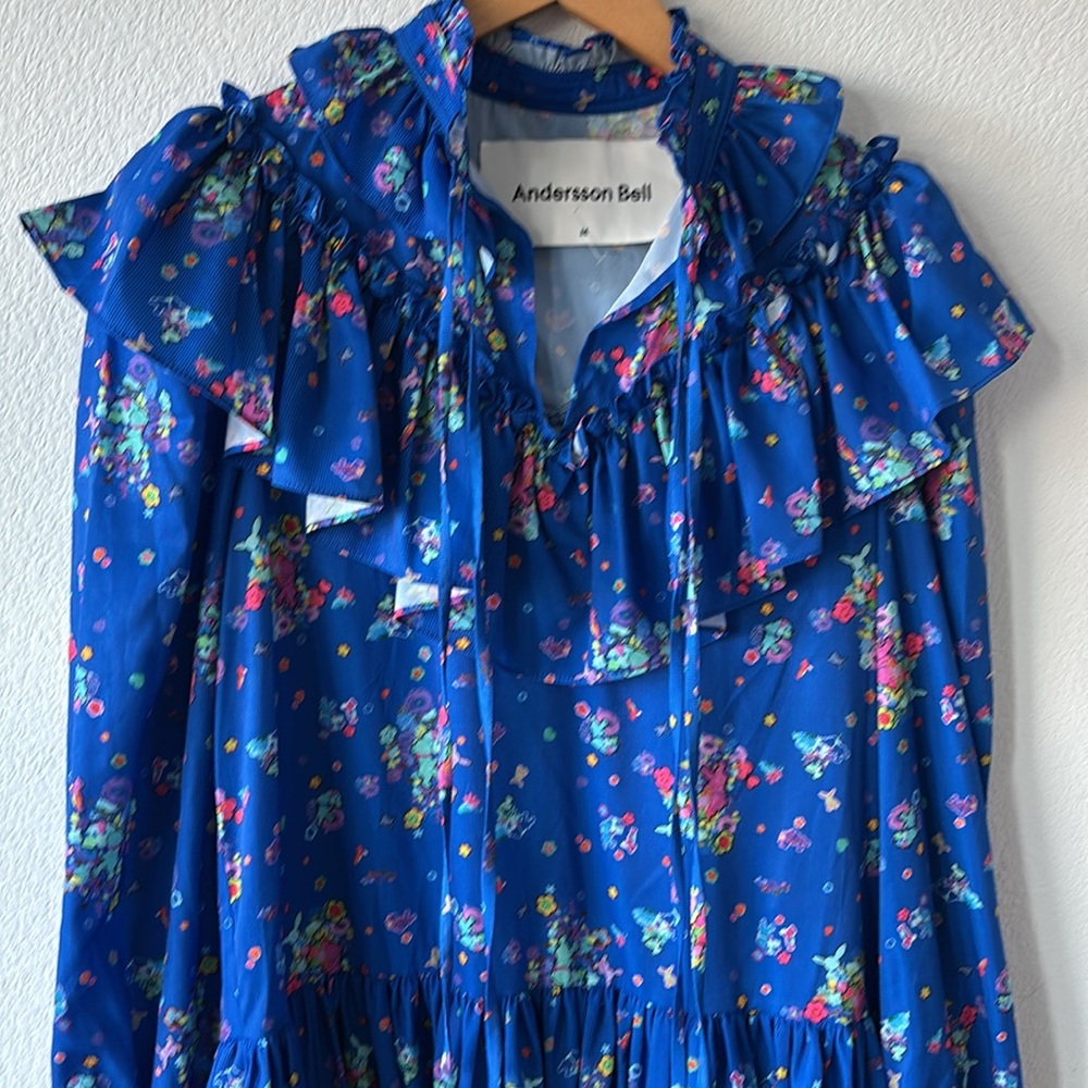 Andersson Bell Flower Bear Print Ruffle Dress in M - Picture 8 of 11
